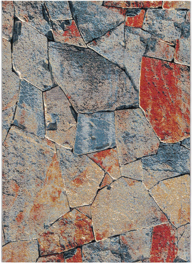 Multicolor 5' 1 x 7' 1 Outdoor Modern Rectangle Area Rug Weather Resistant for Patio, Deck, Terrace, Balcony, Porch 100% Polypropylene Modern Outside Carpet for Sale at Rug Engine