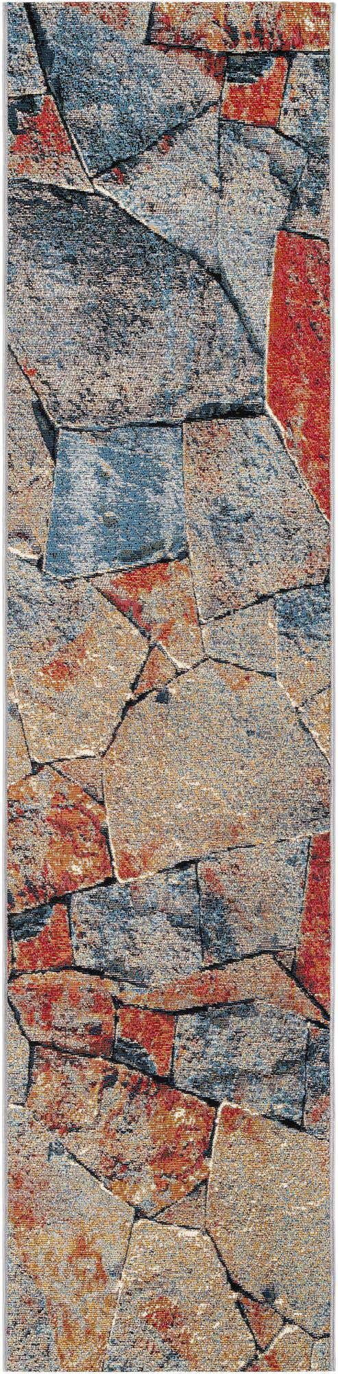 Multicolor 2' x 8' Outdoor Modern Runner Area Rug Weather Resistant for Patio, Deck, Terrace, Balcony, Porch 100% Polypropylene Modern Outside Carpet for Sale at Rug Engine