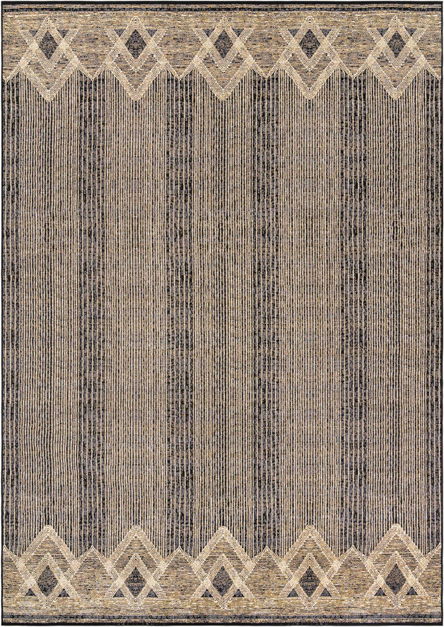 Charcoal 10' x 14' 1 Outdoor Modern Rectangle Area Rug Weather Resistant for Patio, Deck, Terrace, Balcony, Porch 100% Polypropylene Modern Outside Carpet for Sale at Rug Engine