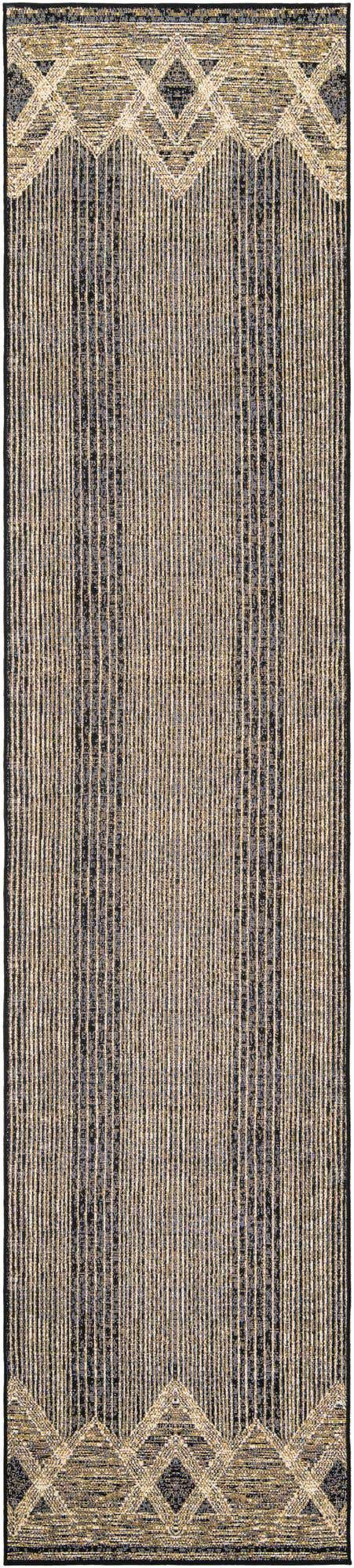 Charcoal 2' 7 x 12' Outdoor Modern Runner Area Rug Weather Resistant for Patio, Deck, Terrace, Balcony, Porch 100% Polypropylene Modern Outside Carpet for Sale at Rug Engine