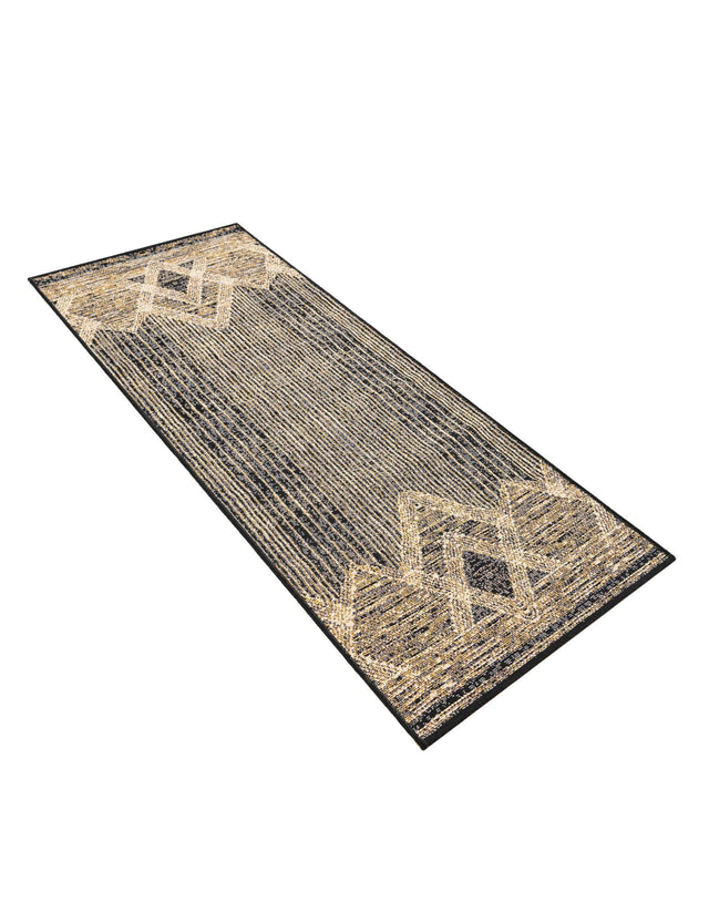 Charcoal 2' x 5' 1 Outdoor Modern Runner Area Rug Weather Resistant for Patio, Deck, Terrace, Balcony, Porch 100% Polypropylene Modern Outside Carpet for Sale at Rug Engine