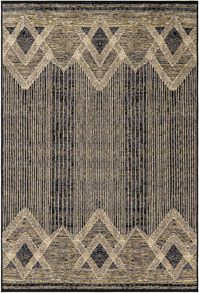Charcoal 5' 1 x 8' Outdoor Modern Rectangle Area Rug Weather Resistant for Patio, Deck, Terrace, Balcony, Porch 100% Polypropylene Modern Outside Carpet for Sale at Rug Engine