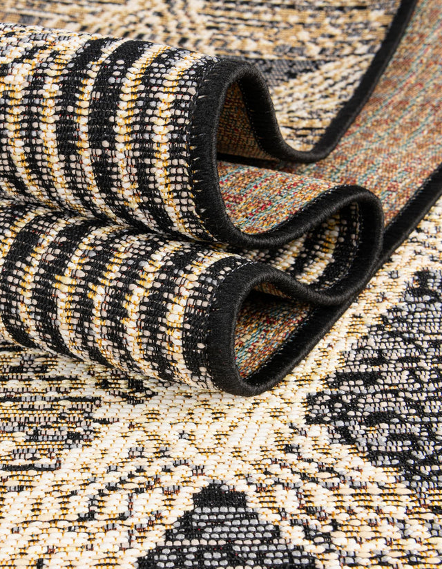 Charcoal 2' x 5' 1 Outdoor Modern Runner Area Rug Weather Resistant for Patio, Deck, Terrace, Balcony, Porch 100% Polypropylene Modern Outside Carpet for Sale at Rug Engine