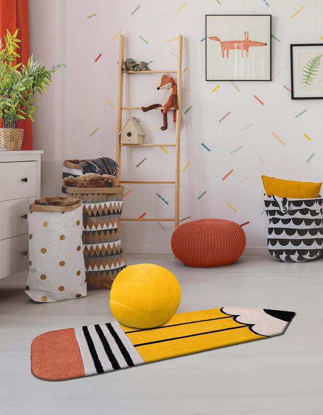 Multicolor 2' 6 x 7' 5 Playtime Kids Wool Freeform Area Rug for Baby Nursery, Toddler Playroom, Bedrooms