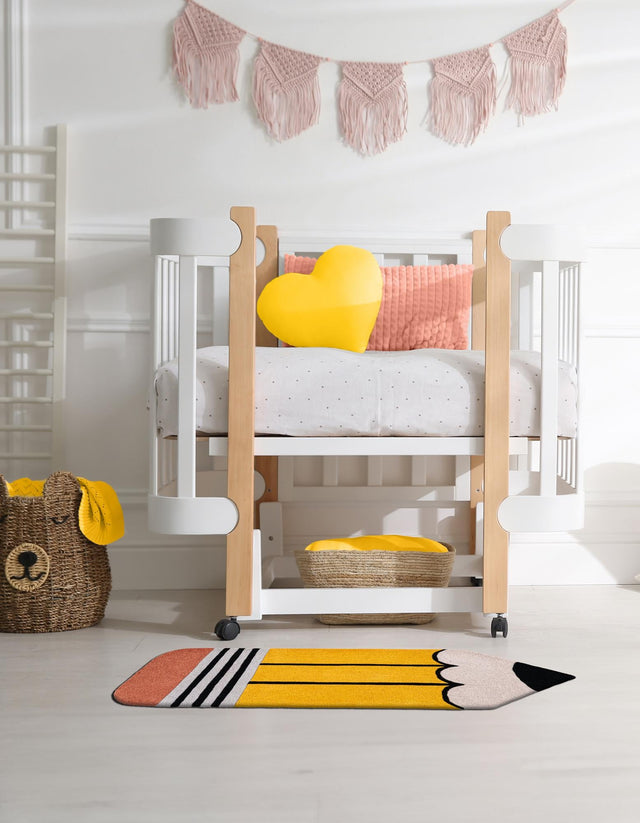 Multicolor 2' 6 x 7' 5 Playtime Kids Wool Freeform Area Rug for Baby Nursery, Toddler Playroom, Bedrooms