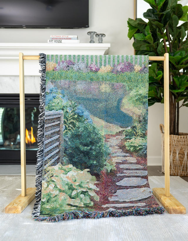 Green 4' 6 x 6' Throw Blanket Rectangle Area Rug 100% Cotton Washable Cozy Soft Warm Room Decor Accent Made In USA