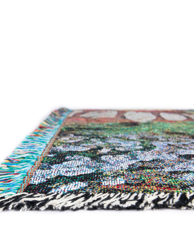 Green 4' 6 x 6' Throw Blanket Rectangle Area Rug 100% Cotton Washable Cozy Soft Warm Room Decor Accent Made In USA