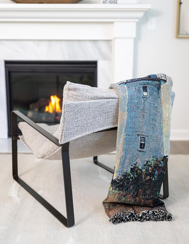 Green and White 4' 6 x 6' Throw Blanket Rectangle Area Rug 100% Cotton Washable Cozy Soft Warm Room Decor Accent Made In USA