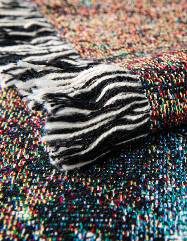 Green and White 4' 6 x 6' Throw Blanket Rectangle Area Rug 100% Cotton Washable Cozy Soft Warm Room Decor Accent Made In USA