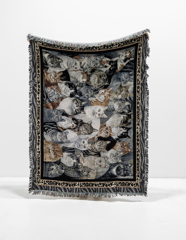 Black and White 4' 6 x 6' Throw Blanket Rectangle Area Rug 100% Cotton Washable Cozy Soft Warm Room Decor Accent Made In USA