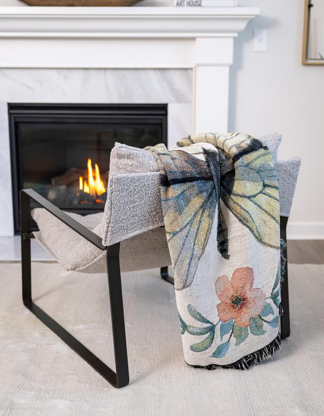 Yellow 4' 6 x 6' Throw Blanket Rectangle Area Rug 100% Cotton Washable Cozy Soft Warm Room Decor Accent Made In USA