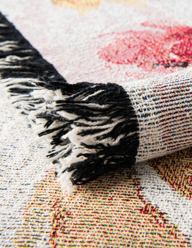 Yellow 4' 6 x 6' Throw Blanket Rectangle Area Rug 100% Cotton Washable Cozy Soft Warm Room Decor Accent Made In USA