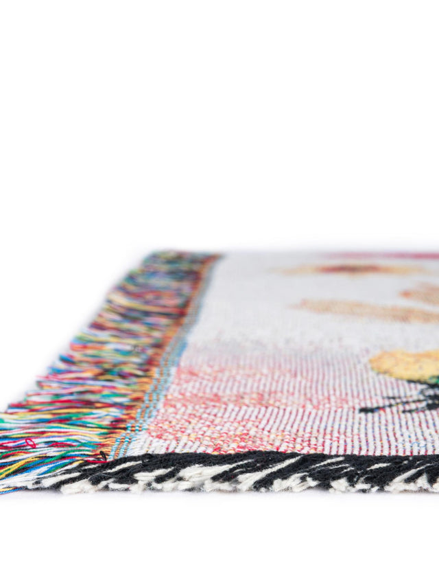 Yellow 4' 6 x 6' Throw Blanket Rectangle Area Rug 100% Cotton Washable Cozy Soft Warm Room Decor Accent Made In USA