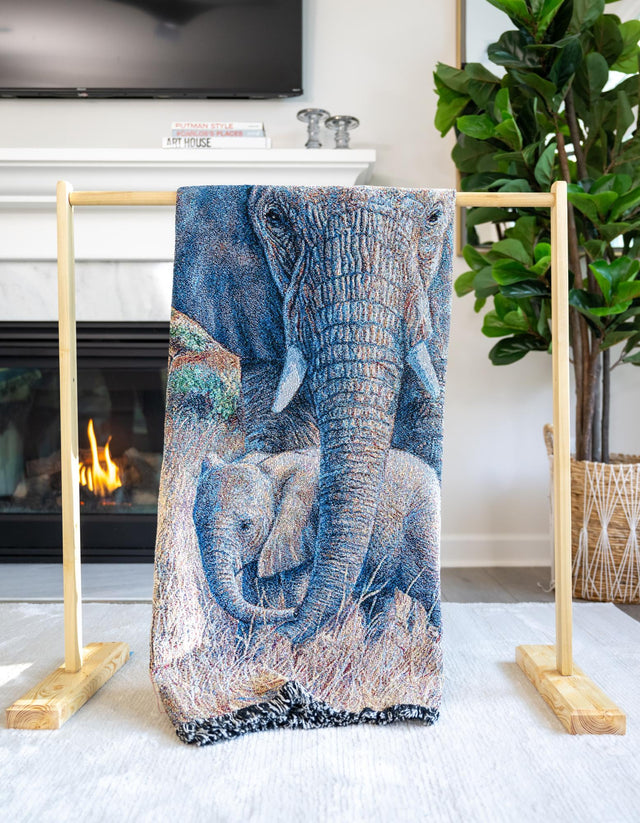 Brown and Gray 4' 6 x 6' Throw Blanket Rectangle Area Rug 100% Cotton Washable Cozy Soft Warm Room Decor Accent Made In USA