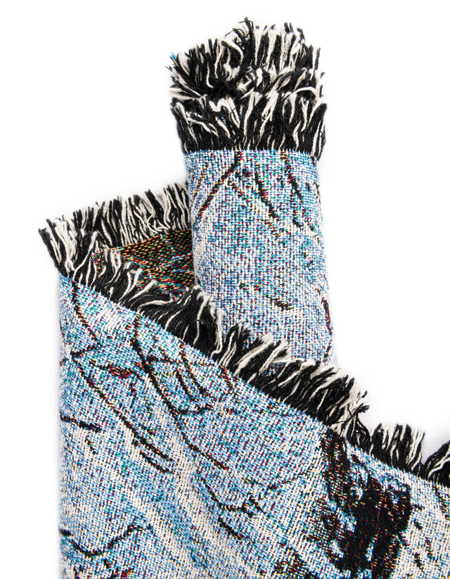 Seasonal Festive White Brown 4' 6 x 6' Throw Blanket Rectangle Area Rug 100% Cotton Washable Cozy Soft Warm Room Decor Accent Made In USA