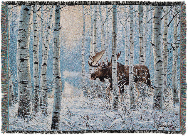 Seasonal Festive White Brown 4' 6 x 6' Throw Blanket Rectangle Area Rug 100% Cotton Washable Cozy Soft Warm Room Decor Accent Made In USA