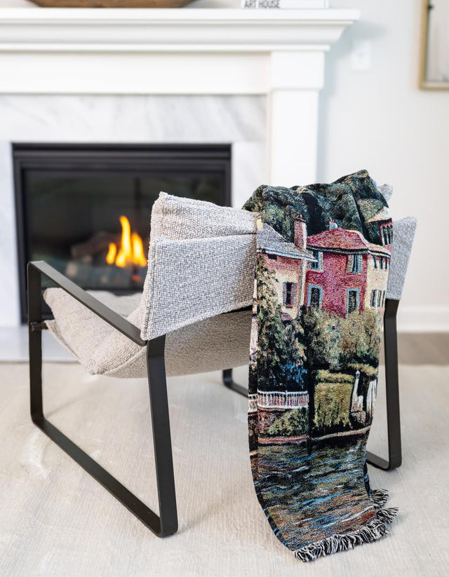 Multicolor 4' 6 x 6' Throw Blanket Rectangle Area Rug 100% Cotton Washable Cozy Soft Warm Room Decor Accent Made In USA