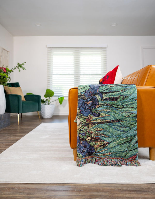 Multicolor 4' 6 x 6' Throw Blanket Rectangle Area Rug 100% Cotton Washable Cozy Soft Warm Room Decor Accent Made In USA