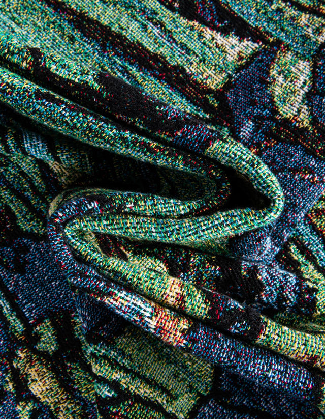 Multicolor 4' 6 x 6' Throw Blanket Rectangle Area Rug 100% Cotton Washable Cozy Soft Warm Room Decor Accent Made In USA