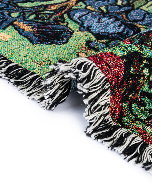 Multicolor 4' 6 x 6' Throw Blanket Rectangle Area Rug 100% Cotton Washable Cozy Soft Warm Room Decor Accent Made In USA