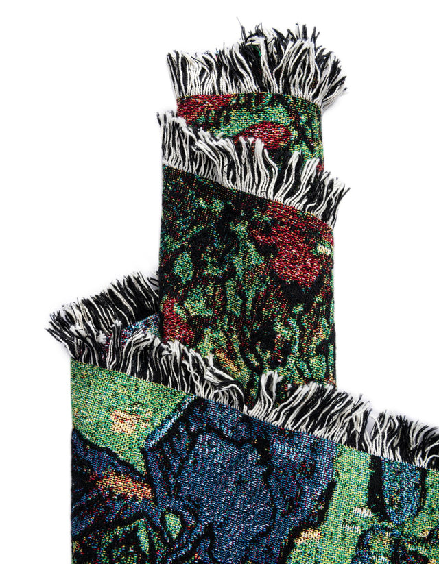 Multicolor 4' 6 x 6' Throw Blanket Rectangle Area Rug 100% Cotton Washable Cozy Soft Warm Room Decor Accent Made In USA