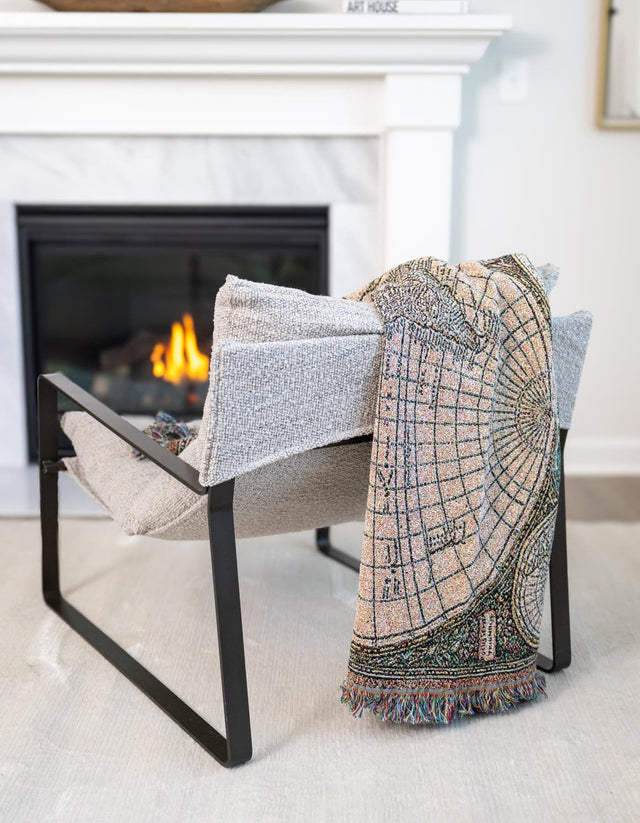 Multicolor 4' 6 x 6' Throw Blanket Rectangle Area Rug 100% Cotton Washable Cozy Soft Warm Room Decor Accent Made In USA