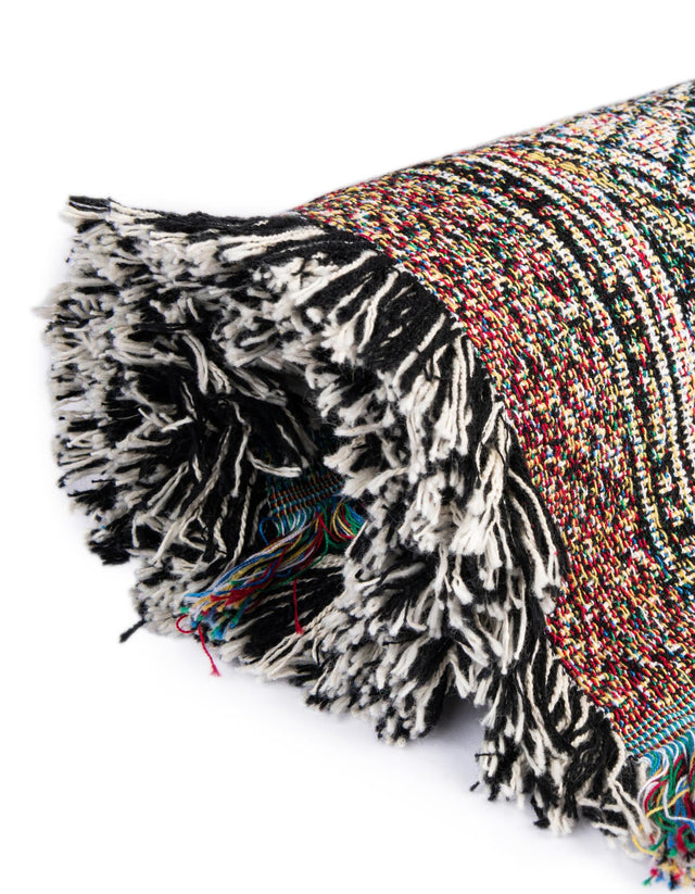 Multicolor 4' 6 x 6' Throw Blanket Rectangle Area Rug 100% Cotton Washable Cozy Soft Warm Room Decor Accent Made In USA