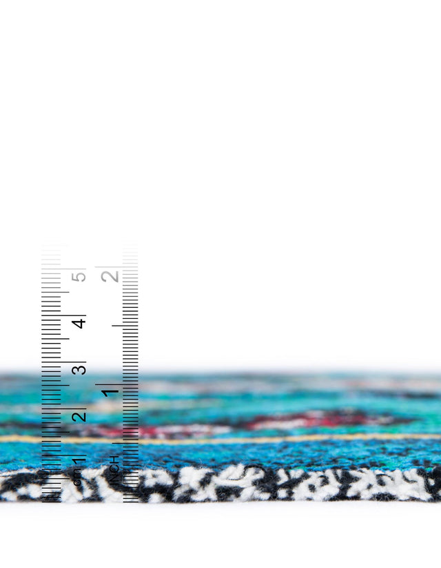 Blue 4' 6 x 6' Throw Blanket Rectangle Area Rug 100% Cotton Washable Cozy Soft Warm Room Decor Accent Made In USA