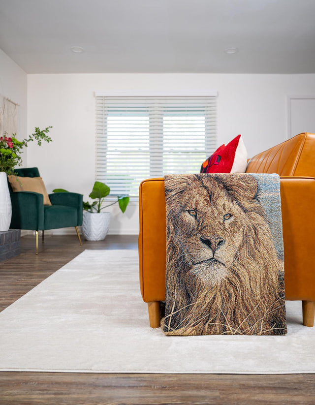 Multicolor 4' 6 x 6' Throw Blanket Rectangle Area Rug 100% Cotton Washable Cozy Soft Warm Room Decor Accent Made In USA