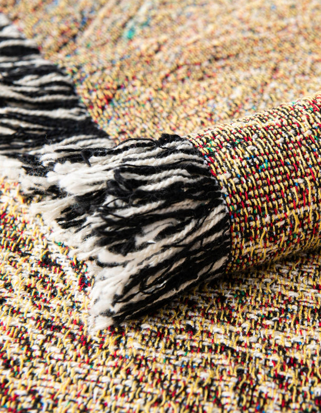 Multicolor 4' 6 x 6' Throw Blanket Rectangle Area Rug 100% Cotton Washable Cozy Soft Warm Room Decor Accent Made In USA