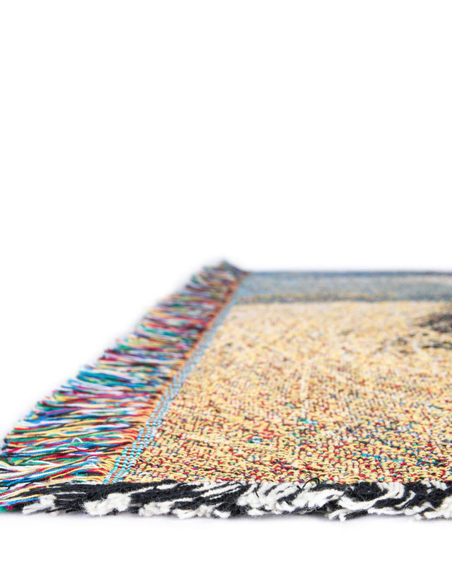 Multicolor 4' 6 x 6' Throw Blanket Rectangle Area Rug 100% Cotton Washable Cozy Soft Warm Room Decor Accent Made In USA