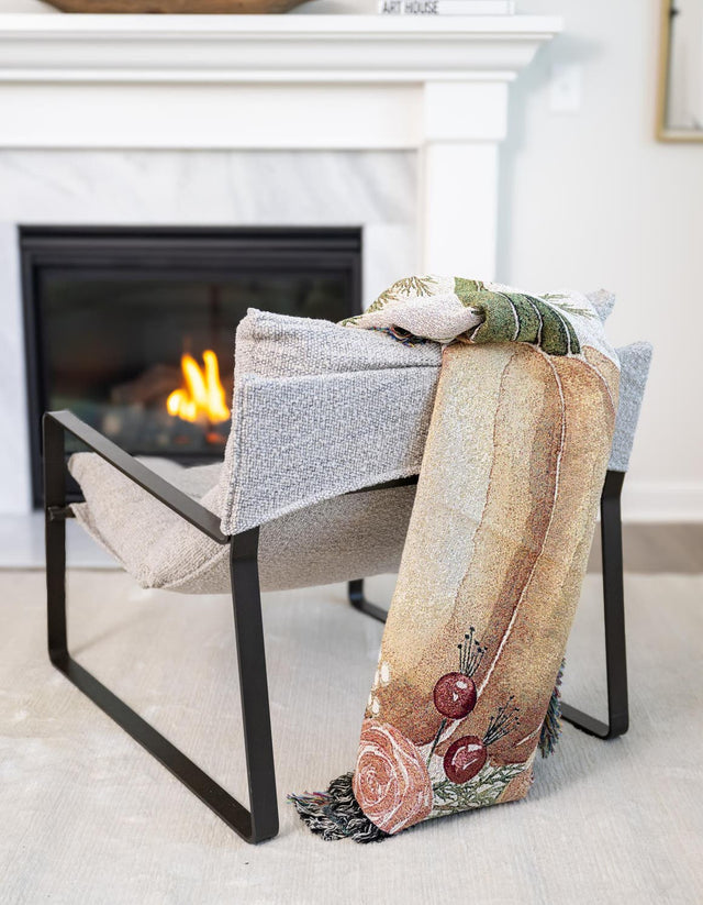 Orange 4' 6 x 6' Throw Blanket Rectangle Area Rug 100% Cotton Washable Cozy Soft Warm Room Decor Accent Made In USA