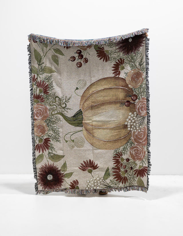 Orange 4' 6 x 6' Throw Blanket Rectangle Area Rug 100% Cotton Washable Cozy Soft Warm Room Decor Accent Made In USA