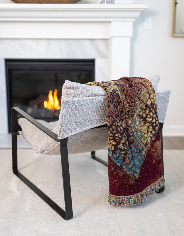 Multicolor 4' 6 x 4' 9 Throw Blanket Square Area Rug 100% Cotton Washable Cozy Soft Warm Room Decor Accent Made In USA