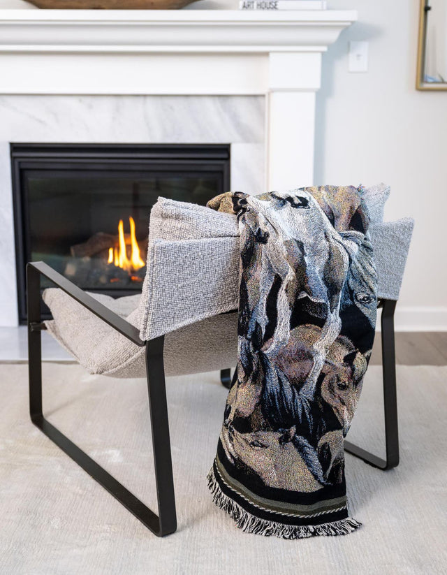 White Brown 4' 6 x 6' Throw Blanket Rectangle Area Rug 100% Cotton Washable Cozy Soft Warm Room Decor Accent Made In USA