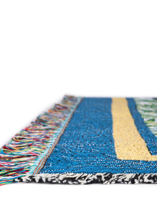 Multicolor 4' 6 x 6' Throw Blanket Rectangle Area Rug 100% Cotton Washable Cozy Soft Warm Room Decor Accent Made In USA