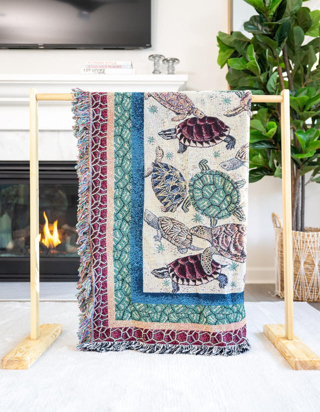 Multicolor 4' 6 x 6' Throw Blanket Rectangle Area Rug 100% Cotton Washable Cozy Soft Warm Room Decor Accent Made In USA