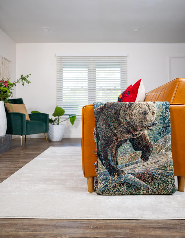 Multicolor 4' 6 x 6' Throw Blanket Rectangle Area Rug 100% Cotton Washable Cozy Soft Warm Room Decor Accent Made In USA