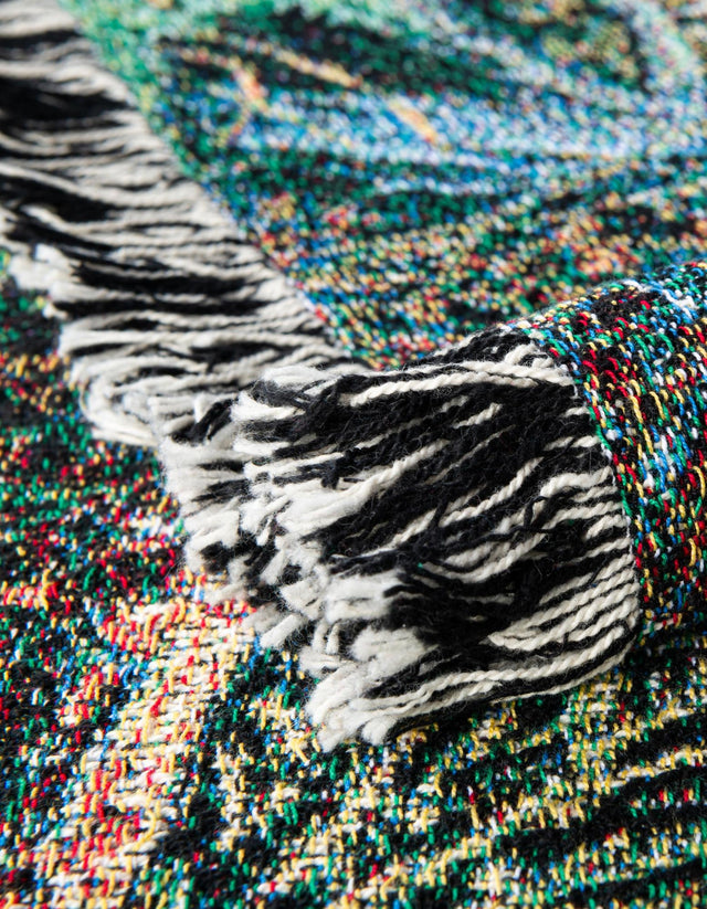 Multicolor 4' 6 x 6' Throw Blanket Rectangle Area Rug 100% Cotton Washable Cozy Soft Warm Room Decor Accent Made In USA