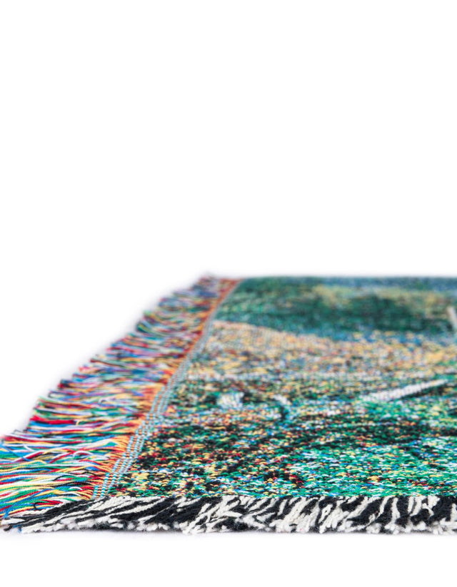 Multicolor 4' 6 x 6' Throw Blanket Rectangle Area Rug 100% Cotton Washable Cozy Soft Warm Room Decor Accent Made In USA