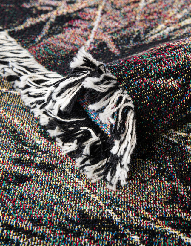 Multicolor 4' 6 x 6' Throw Blanket Rectangle Area Rug 100% Cotton Washable Cozy Soft Warm Room Decor Accent Made In USA