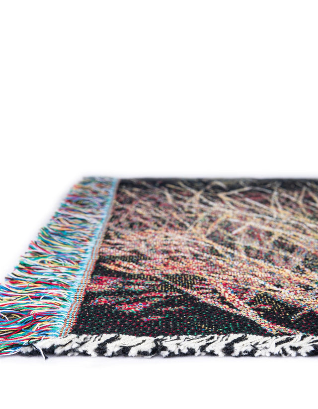 Multicolor 4' 6 x 6' Throw Blanket Rectangle Area Rug 100% Cotton Washable Cozy Soft Warm Room Decor Accent Made In USA