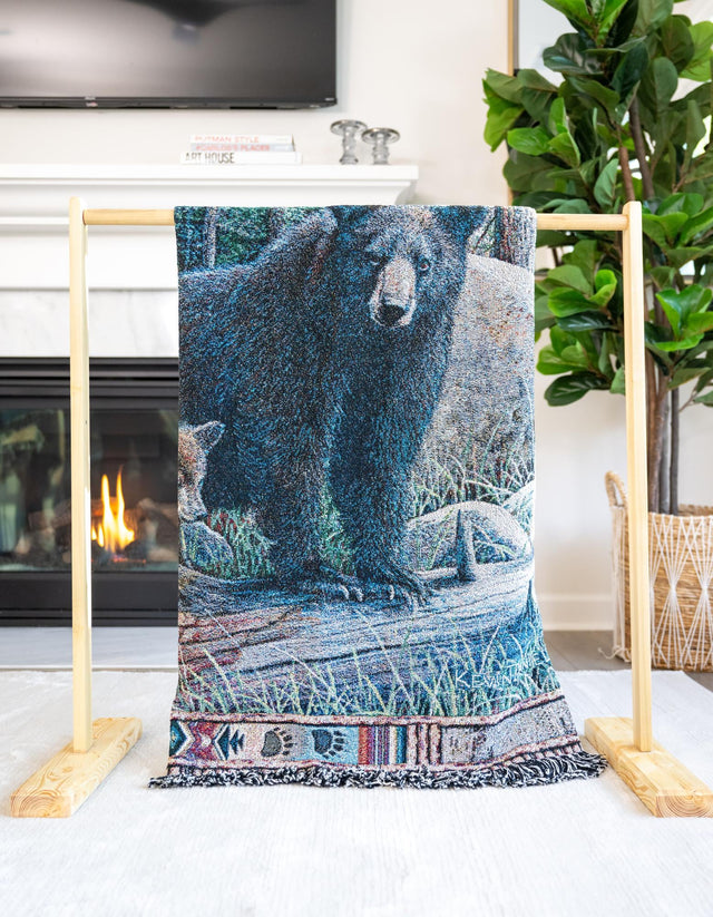 Multicolor 4' 6 x 6' Throw Blanket Rectangle Area Rug 100% Cotton Washable Cozy Soft Warm Room Decor Accent Made In USA