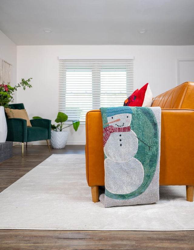 Seasonal Festive Multicolor 4' 6 x 6' Throw Blanket Rectangle Area Rug 100% Cotton Washable Cozy Soft Warm Room Decor Accent Made In USA