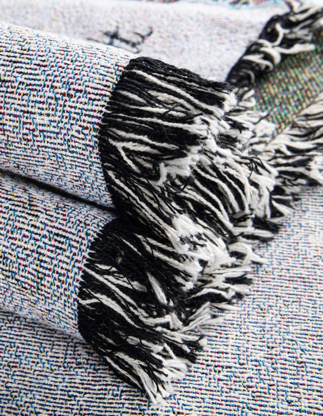 Seasonal Festive Multicolor 4' 6 x 6' Throw Blanket Rectangle Area Rug 100% Cotton Washable Cozy Soft Warm Room Decor Accent Made In USA