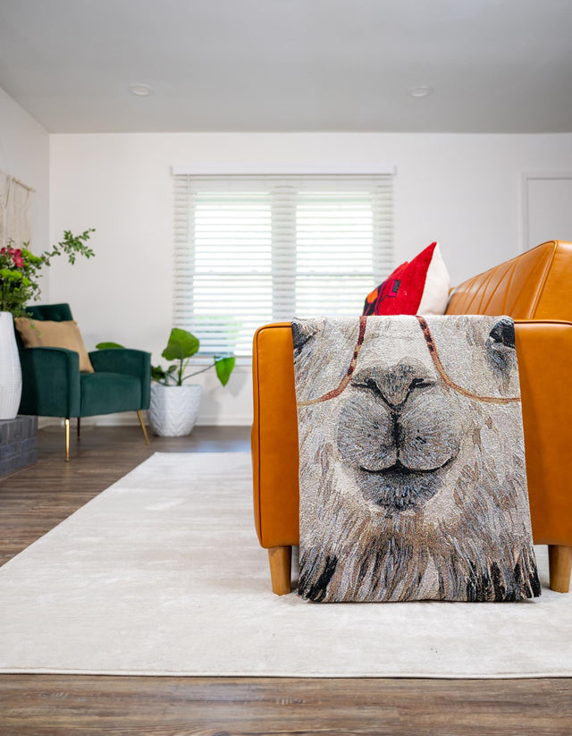 Multicolor 4' 6 x 6' Throw Blanket Rectangle Area Rug 100% Cotton Washable Cozy Soft Warm Room Decor Accent Made In USA