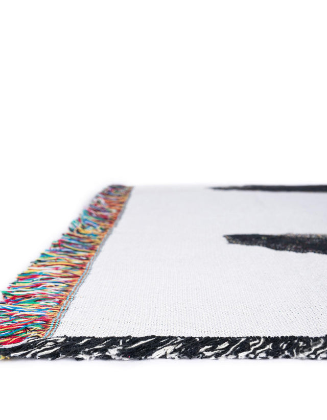 Multicolor 4' 6 x 6' Throw Blanket Rectangle Area Rug 100% Cotton Washable Cozy Soft Warm Room Decor Accent Made In USA