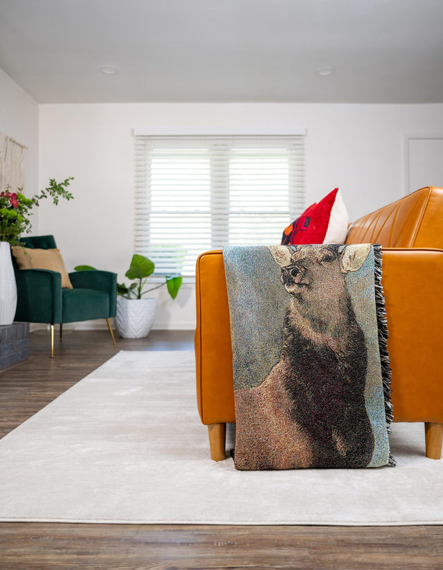 Multicolor 4' 6 x 6' Throw Blanket Rectangle Area Rug 100% Cotton Washable Cozy Soft Warm Room Decor Accent Made In USA