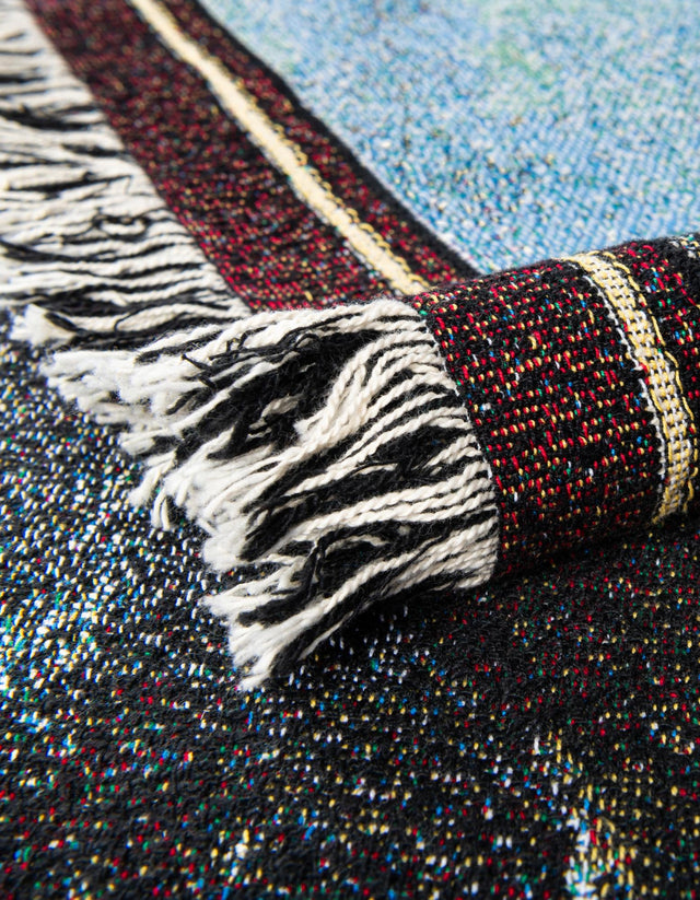 Multicolor 4' 6 x 6' Throw Blanket Rectangle Area Rug 100% Cotton Washable Cozy Soft Warm Room Decor Accent Made In USA