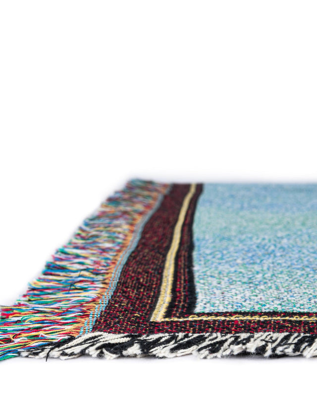 Multicolor 4' 6 x 6' Throw Blanket Rectangle Area Rug 100% Cotton Washable Cozy Soft Warm Room Decor Accent Made In USA